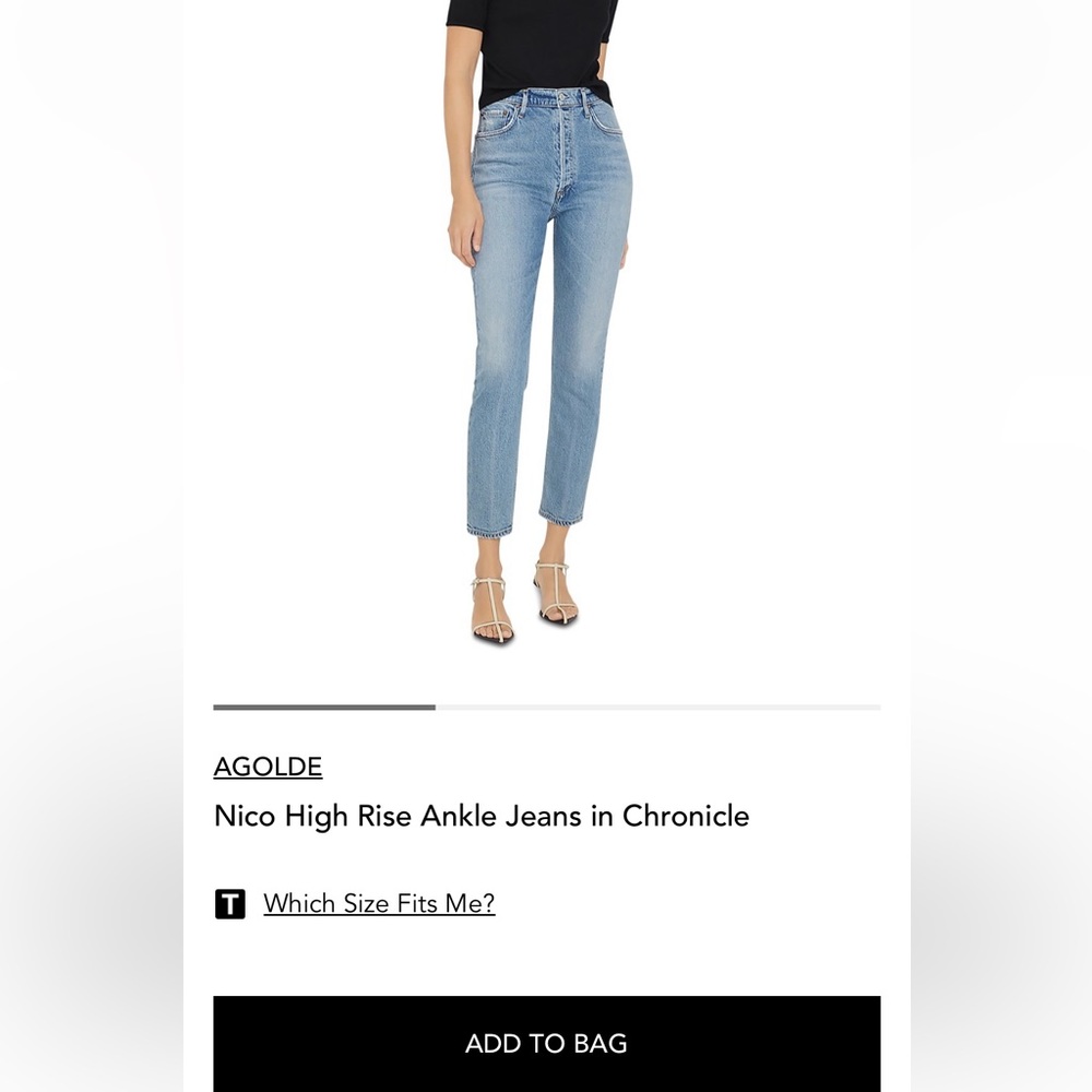 Agolde Nico High Rise Ankle Jeans in Chronicle